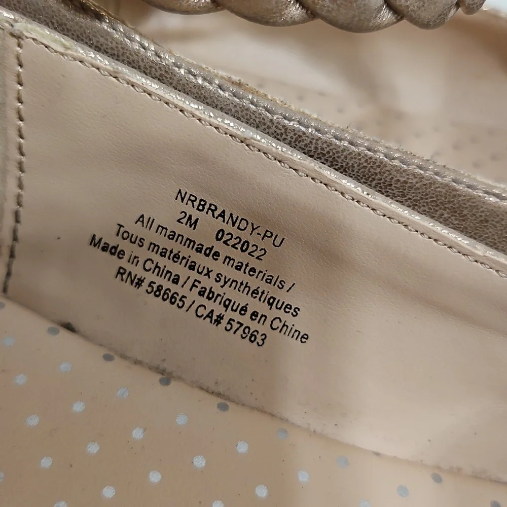 Nordstrom Rack Rose Gold Metallic Braided Flats Girls 2